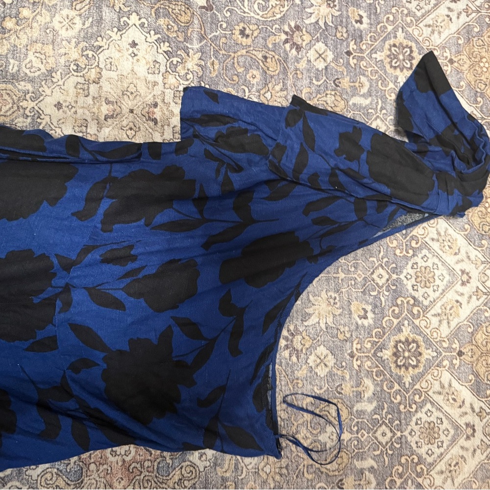 Kate Spade One-Shoulder Blue and Black Jumpsuit - Picture 3 of 6